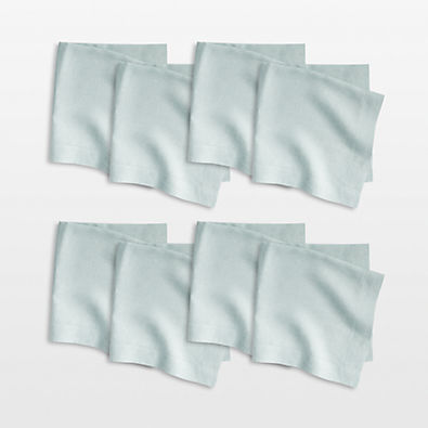 View Marin Quiet Blue European Linen Napkin, Set of 8 details