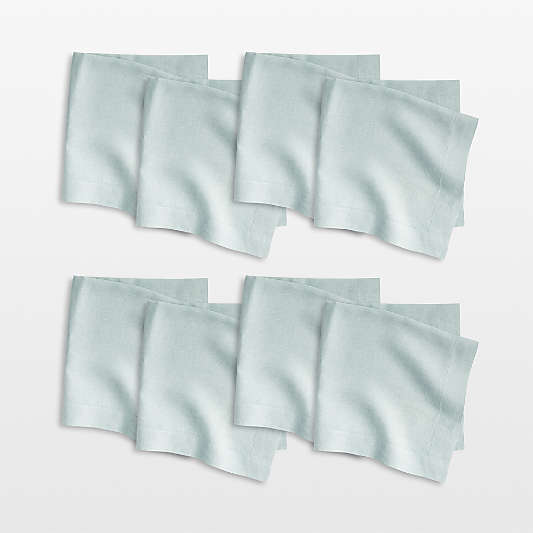 Marin Quiet Blue EUROPEAN FLAX â„¢-Certified Linen Napkin, Set of 8