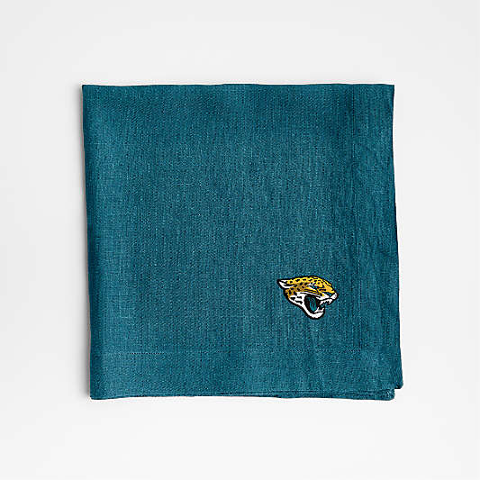 NFL Jacksonville Jaguars Marin Sea Blue EUROPEAN FLAX ™-Certified Linen Napkin, Set of 4