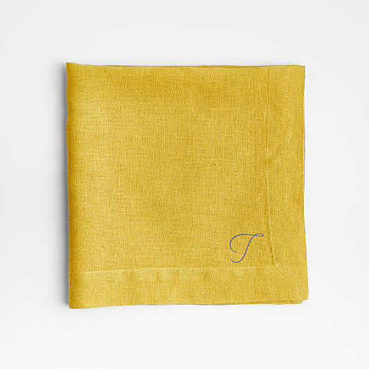 Marin Olive Yellow EUROPEAN FLAX ™-Certified Linen Napkin