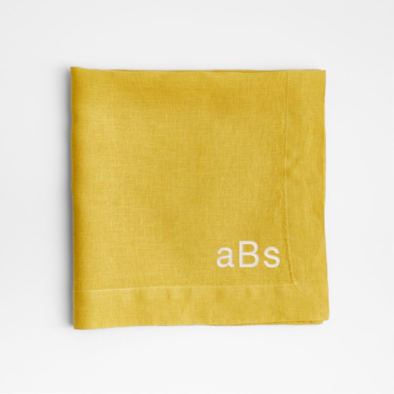 Marin Olive Yellow Linen Napkin