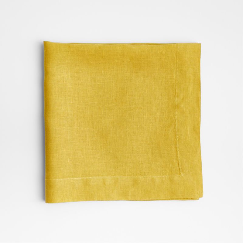 Marin Olive Yellow European Flax ®-Certified Linen Napkin