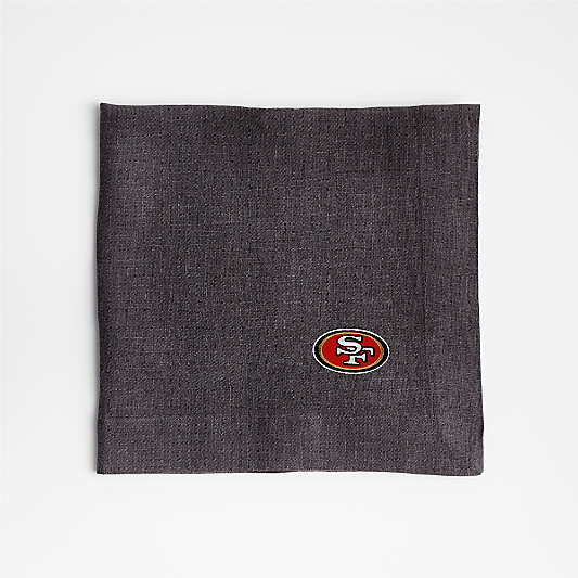 NFL San Francisco 49ers Marin Storm Grey EUROPEAN FLAX ™-Certified Linen Napkin, Set of 4