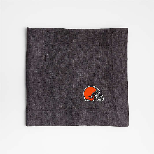NFL Cleveland Browns Marin Storm Grey EUROPEAN FLAX ™-Certified Linen Napkin, Set of 4