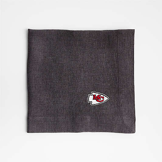 NFL Kansas City Chiefs Marin Storm Grey EUROPEAN FLAX ™-Certified Linen Napkin, Set of 4