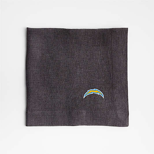 NFL Los Angeles Chargers Marin Storm Grey EUROPEAN FLAX â„¢-Certified Linen Napkin, Set of 4