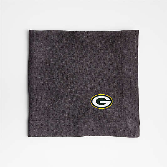 NFL Green Bay Packers Marin Storm Grey EUROPEAN FLAX ™-Certified Linen Napkin, Set of 4