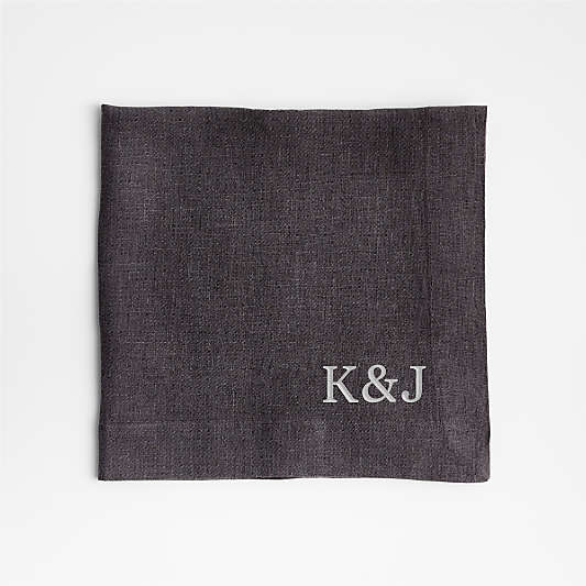Marin Storm Grey European Linen Napkins, Set of 8