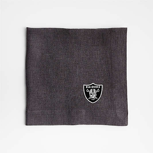 NFL Las Vegas Raiders Marin Storm Grey EUROPEAN FLAX ™-Certified Linen Napkin, Set of 4