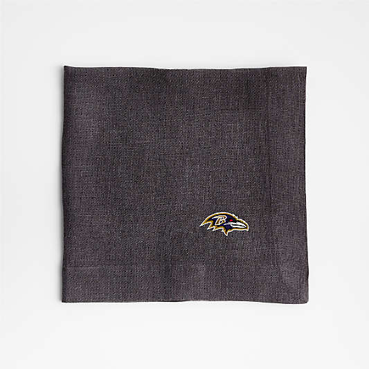 NFL Baltimore Ravens Marin Storm Grey EUROPEAN FLAX ™-Certified Linen Napkin, Set of 4