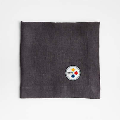 NFL Pittsburgh Steelers Marin Storm Grey EUROPEAN FLAX â„¢-Certified Linen Napkin, Set of 4