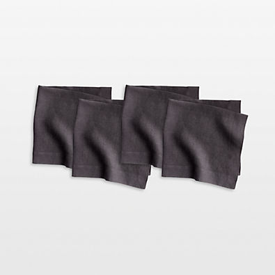 View Marin Storm Grey EUROPEAN FLAX ™-Certified Linen Napkin, Set of 4 details