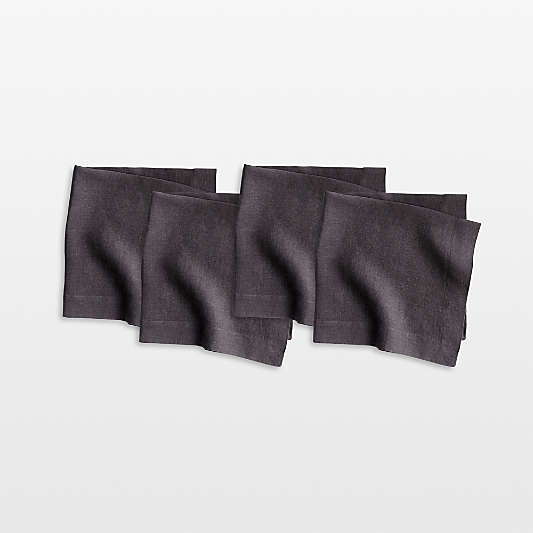 Marin Storm Grey EUROPEAN FLAX â„¢-Certified Linen Napkin, Set of 4