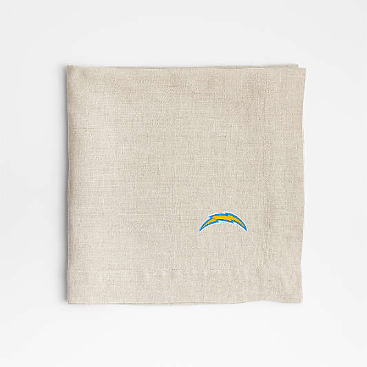 NFL Los Angeles Chargers Marin Natural EUROPEAN FLAX ™-Certified Linen Napkin, Set of 4
