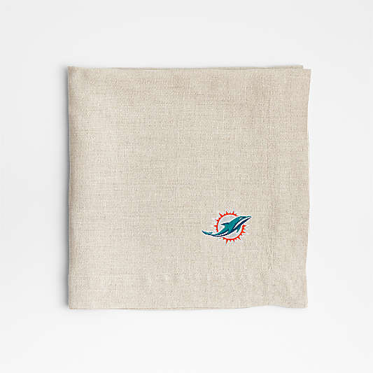 NFL Miami Dolphins Marin Natural EUROPEAN FLAX ™-Certified Linen Napkin, Set of 4