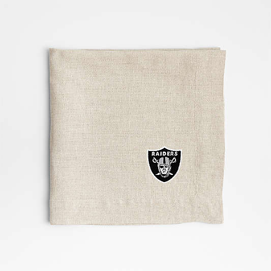 NFL Las Vegas Raiders Marin Natural EUROPEAN FLAX ™-Certified Linen Napkin, Set of 4