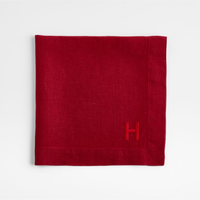 Marin Luminous Red EUROPEAN FLAX ™-Certified Linen Dinner Napkin - image 5 of 7