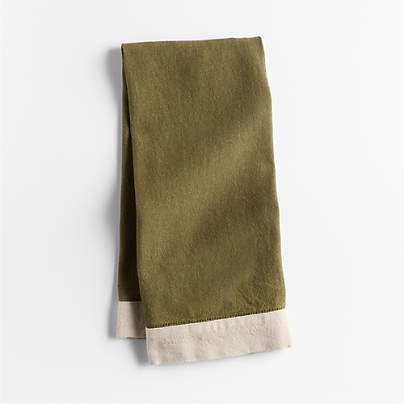 Marin Desert Green Linen Blend Kitchen Towel