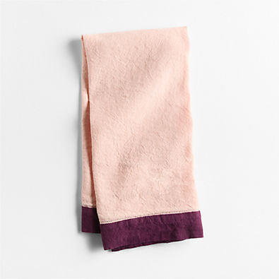 View Marin Elegant Pink Linen Blend Kitchen Towel details