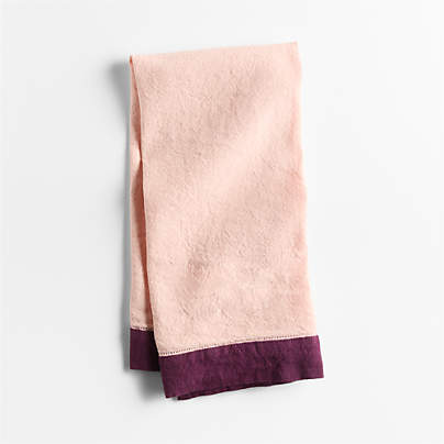 Marin Elegant Pink Linen Blend Kitchen Towel