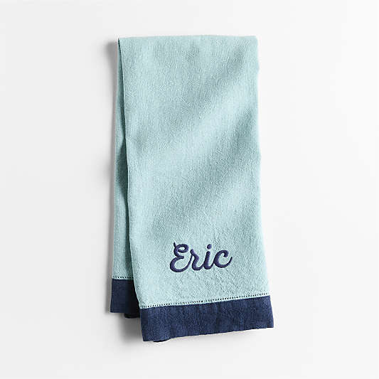 Marin Quiet Blue Linen Blend Kitchen Towel