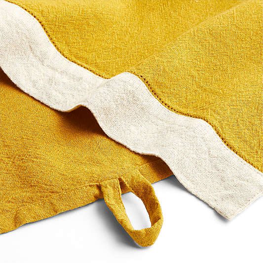 Marin Saffron Yellow Linen Blend Kitchen Towel