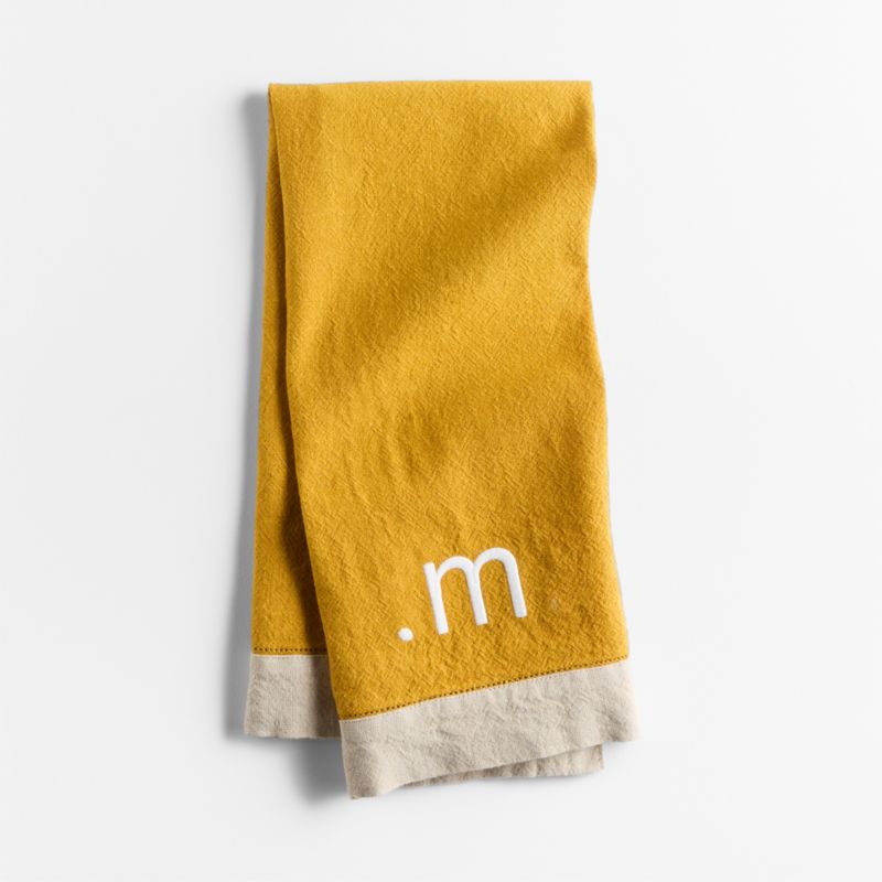 Marin Saffron Yellow Linen Blend Kitchen Towel - image 2 of 4