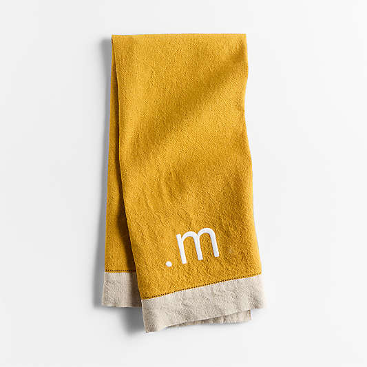 Marin Saffron Yellow Linen Blend Kitchen Towel