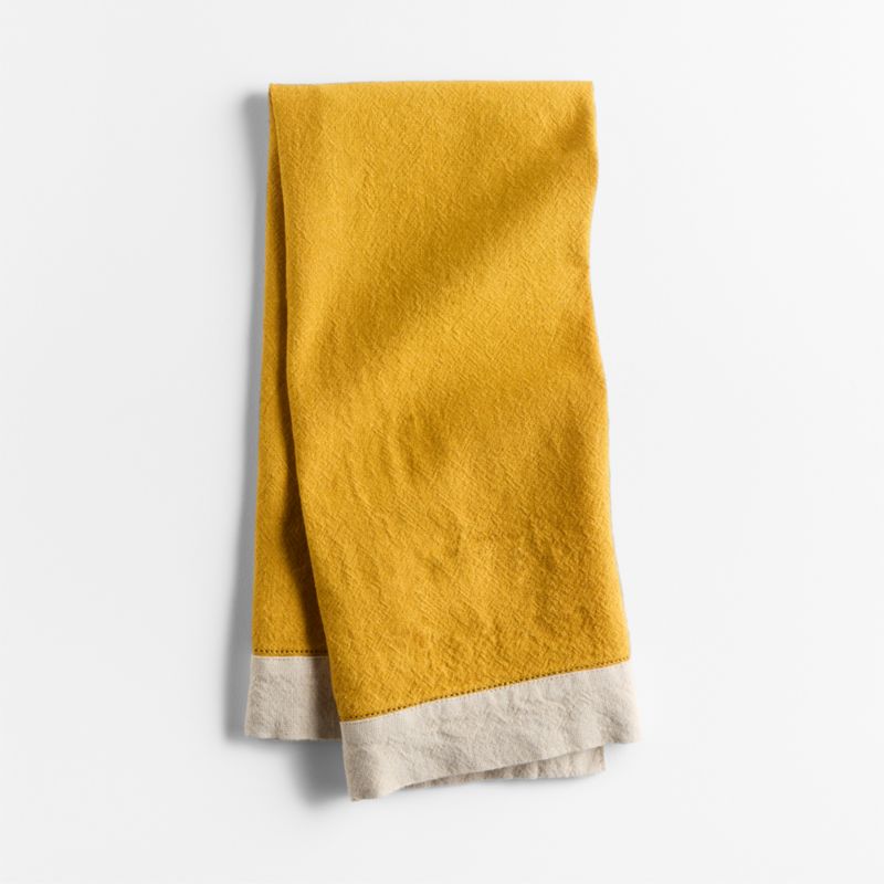 Marin Saffron Yellow Linen Blend Kitchen Towel - image 0 of 4