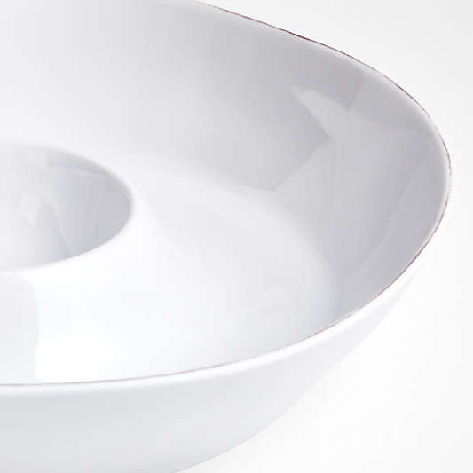 Marin White Outdoor Melamine Chip and Dip Bowl