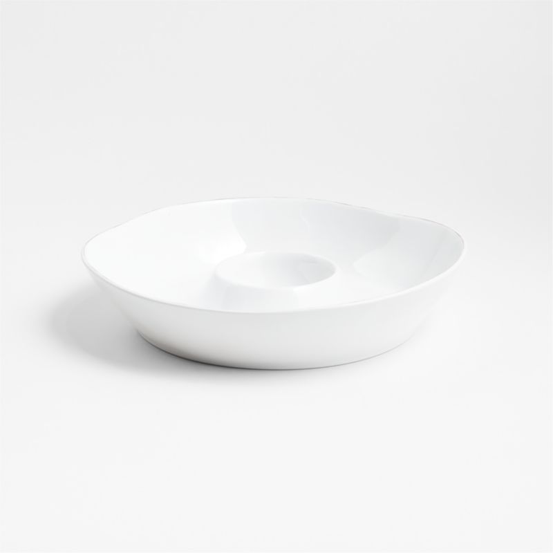 Marin White Outdoor Melamine Chip and Dip Bowl
