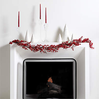 Marin Tree and Milano Taper Candle Holder Decorative Holiday Mantel Set