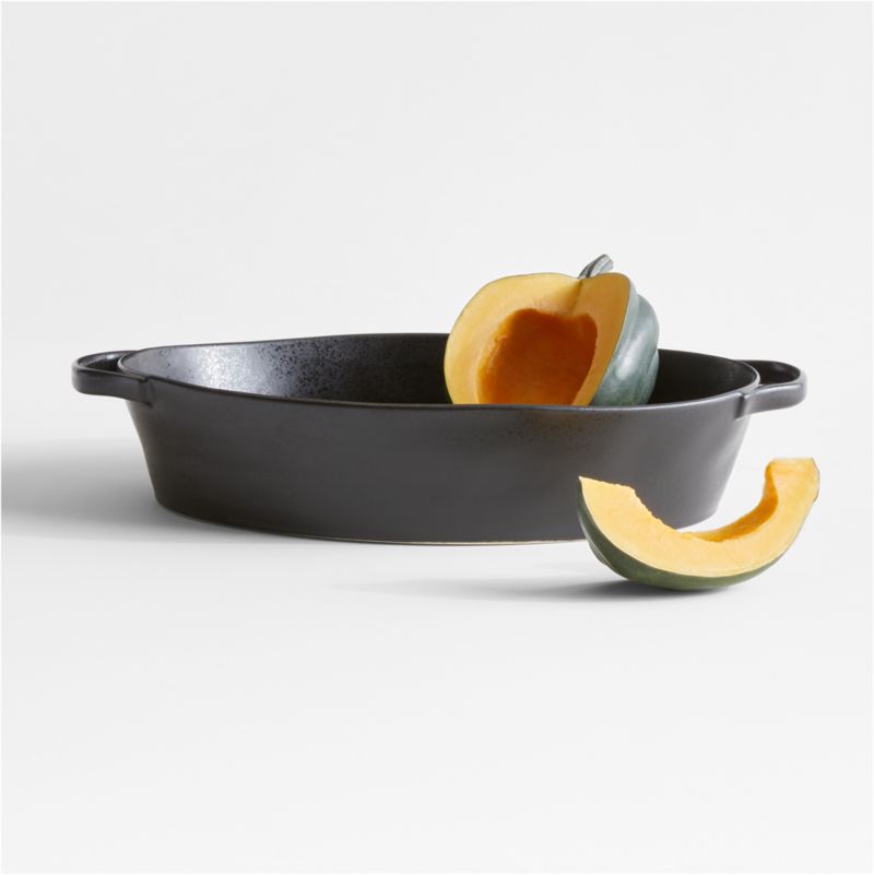 Marin Matte Black Oval Ceramic Baking Dish