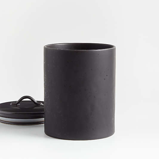 Marin Matte Black Stoneware Canisters