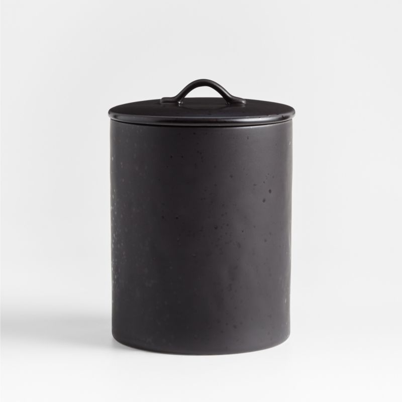 Marin Large Matte Black Canister Reviews Crate Barrel   MarinMtBlkCanisterLrgSSS23