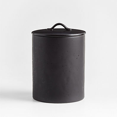 View Marin Large Matte Black Stoneware Canister details