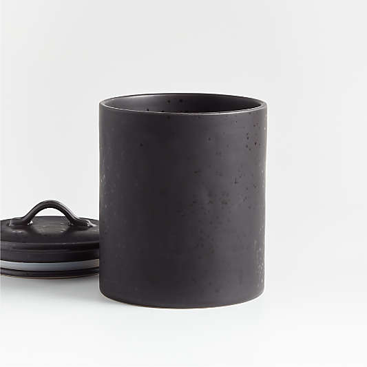 Marin Matte Black Stoneware Canisters