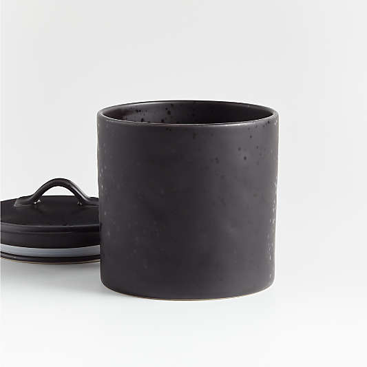 Marin Matte Black Stoneware Canisters