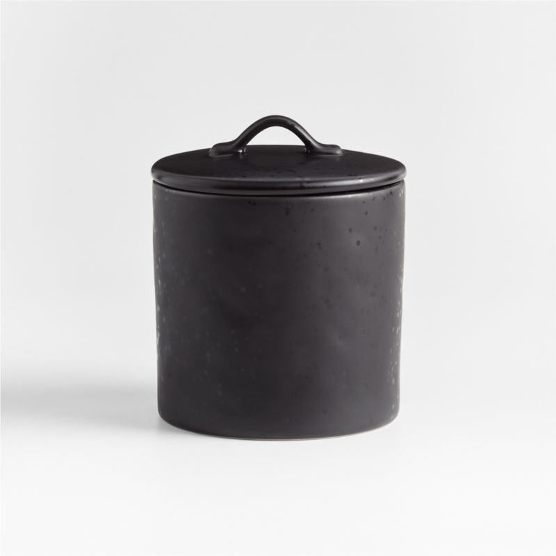 Marin Small Matte Black Canister Reviews Crate Barrel Canada   MarinMtBlkCanisterSmlSSS23