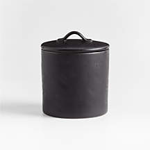 Marin Small Matte Black Stoneware Canister + Reviews | Crate & Barrel