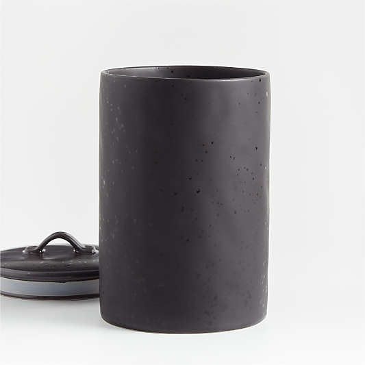 Marin Matte Black Stoneware Canisters