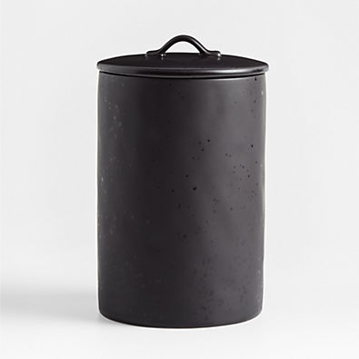 View Marin Extra-Large Matte Black Stoneware Canister details