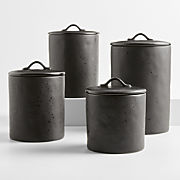 Marin Matte Black Stoneware Canister Set
