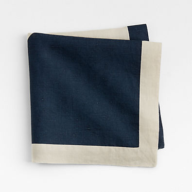 View Marin Navy Blue Flag EUROPEAN FLAX ™-Certified Linen Napkin details