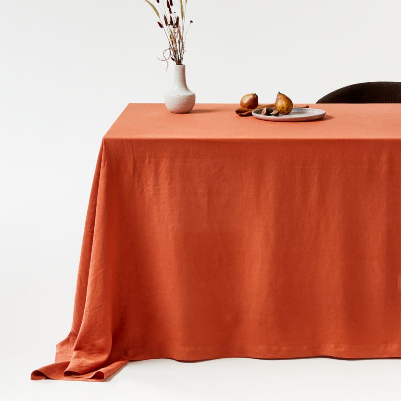 Marin Oversized Persimmon Orange Tablecloth Crate & Barrel