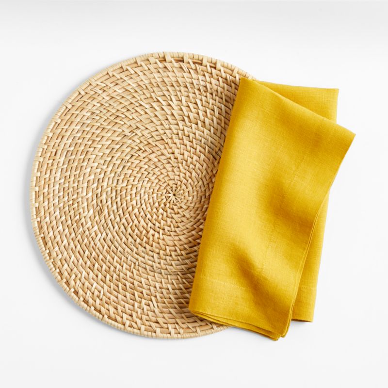 Marin Saffron Yellow EUROPEAN FLAX ™-Certified Linen Napkin - image 3 of 6