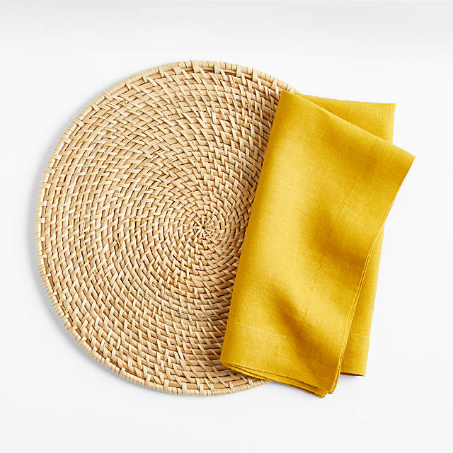 Alexandria Cloth Dinner Napkins in Saffron Yellow - Pearl & Maude Home