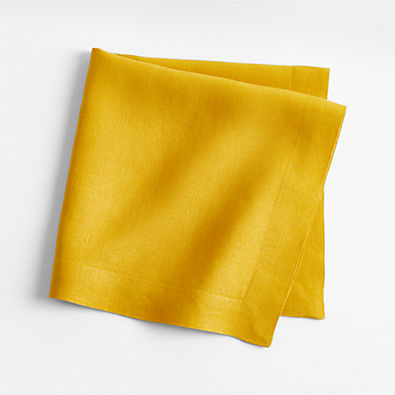 View Marin Saffron Yellow EUROPEAN FLAX ™-Certified Linen Napkin details