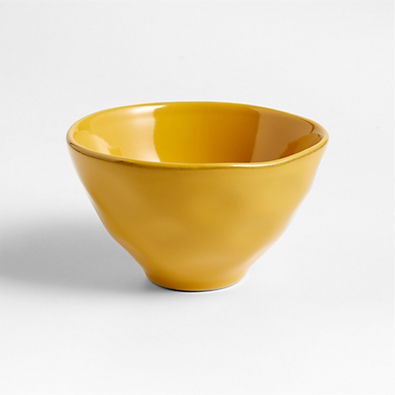View Marin 5-Oz. Saffron Yellow Stoneware Pinch Bowl details