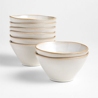 View Marin Recycled Natural Stoneware Cereal Bowls, Set of 8 details